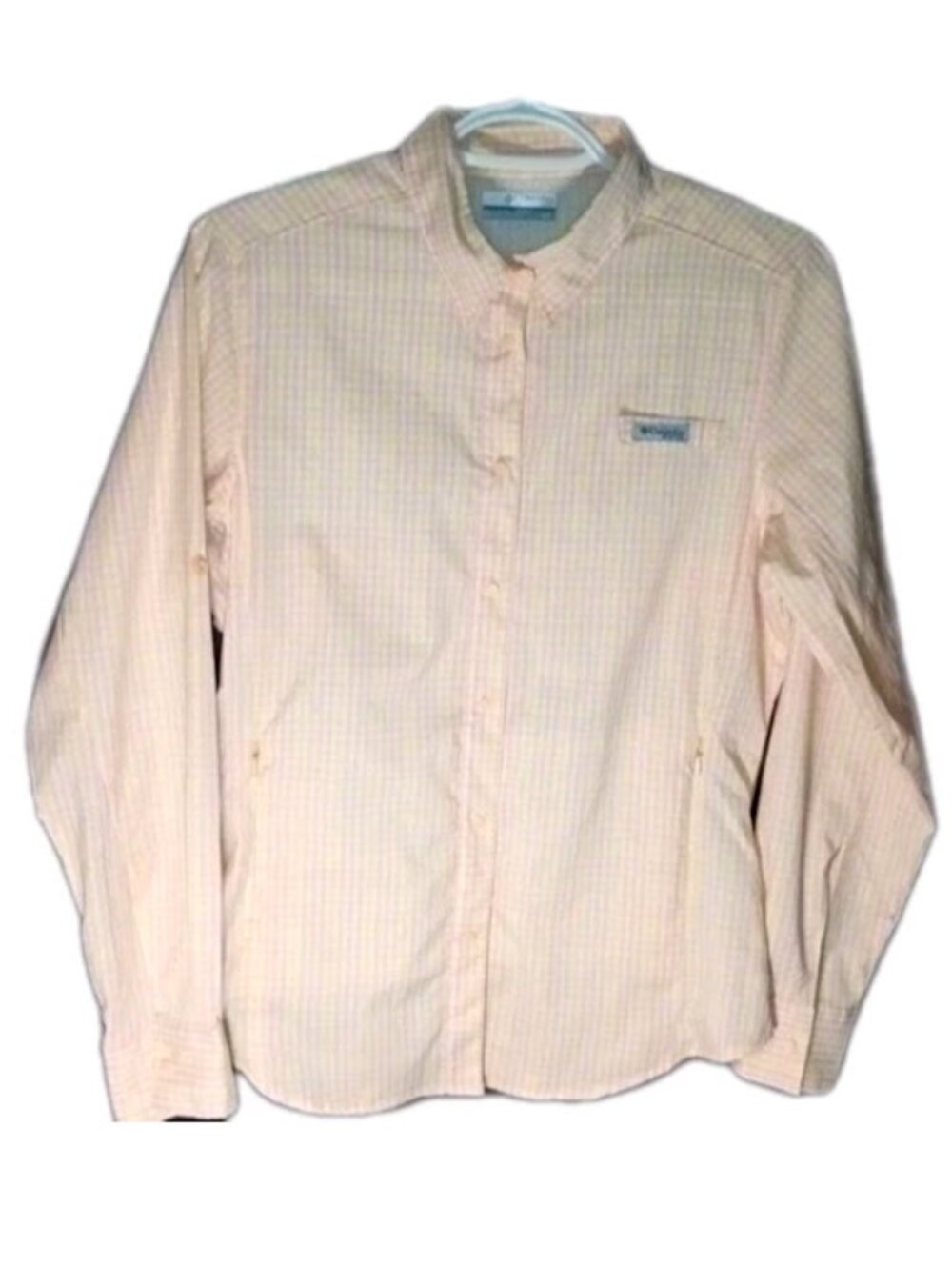 Columbia PFG Peach Plaid Fishing Shirt Shacket Women’s S